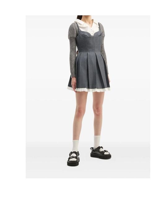 ShuShu/Tong Gray Shushu/Tong Pleated Sweetheart Dress
