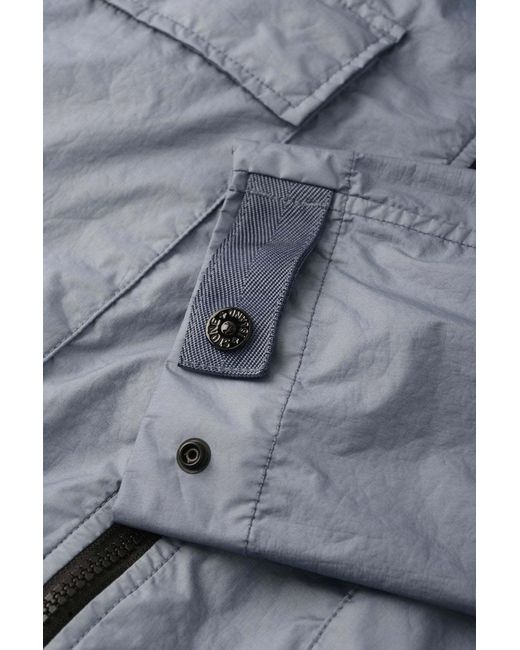 Stone Island Blue Logo Patch Zip-Up Bomber Jacket for men