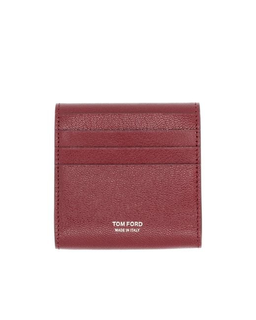 Tom Ford Red Foldover Top Wallet