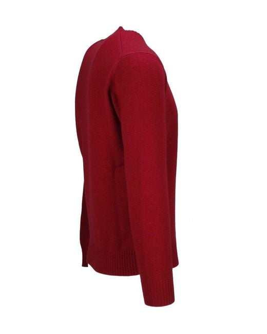 Kangra Cashmere Red Crew-Neck Knitted Sweater for men