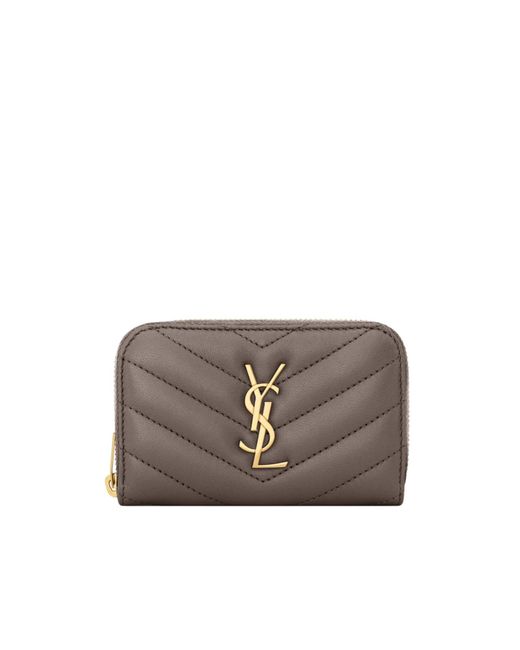 Saint Laurent Gray Zip Wallet