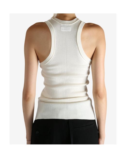 Givenchy White Ribbed Racer-Back Tank Top