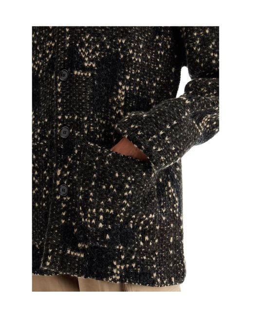 Dries Van Noten Black Knitted Oversized Cardigan for men