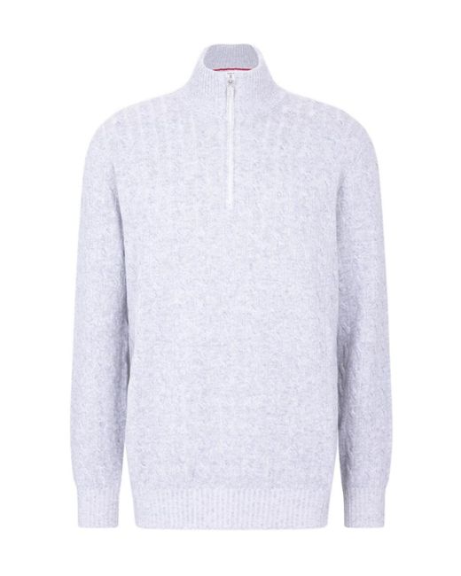 Brunello Cucinelli White High-Neck Long-Sleeved Knitwear for men