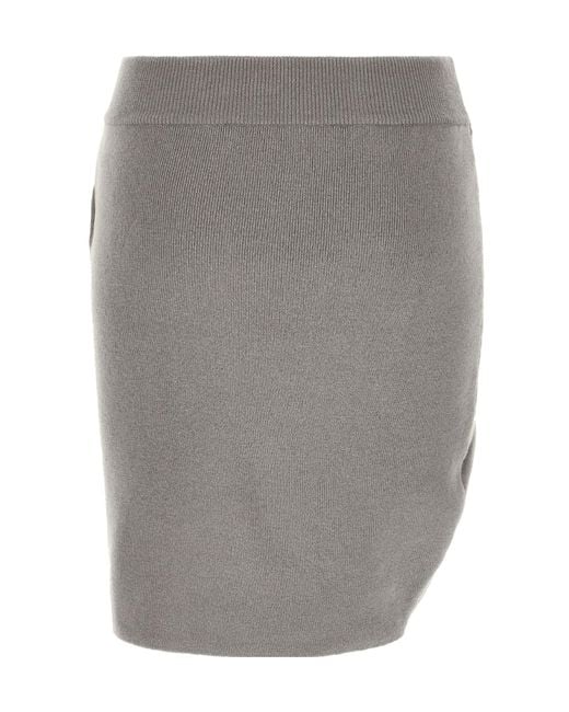 GIUSEPPE DI MORABITO Gray Jewel Pin Skirt
