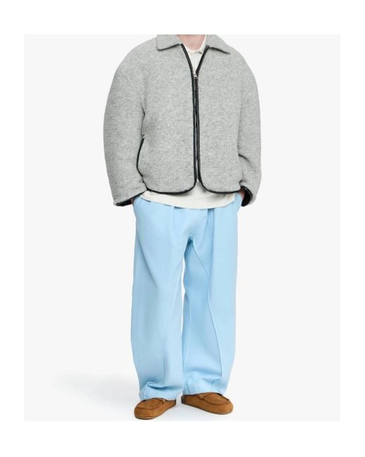J.W. Anderson Gray Zip-Front Fleece Jacket for men