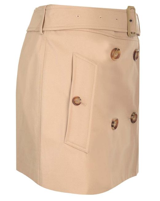 Burberry Natural Belted-Waist Mini Skirt