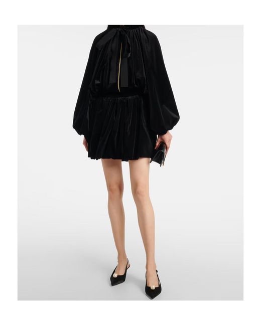 Patou Black Velvet Mini Skirt