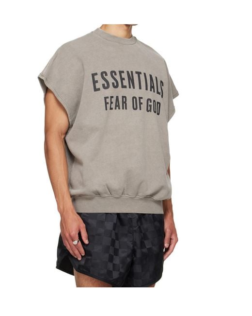 Fear Of God Gray Short-Sleeved Sweatshirt for men