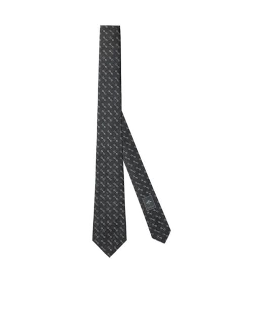 Gucci White Horsebit Silk Jacquard Tie for men