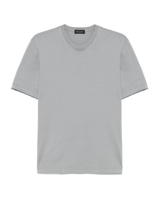 Roberto Collina Gray Cotton T-Shirt for men