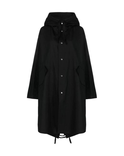 Jil Sander Black Logo Parka Coat