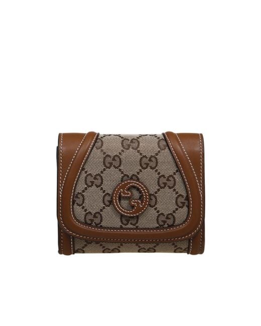 Gucci Brown Logo Patch Monogrammed Wallet