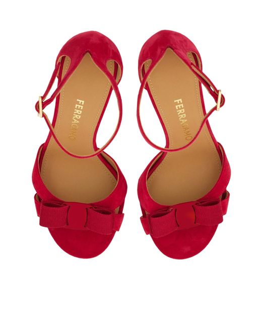 Ferragamo Red Vara Bow Sandal