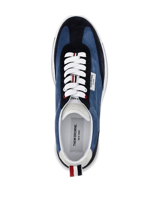 Thom Browne Blue Tech Runner Lace-Up Sneakers for men