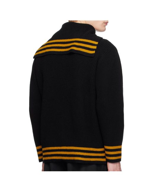Bode Black Striped Sweater for men
