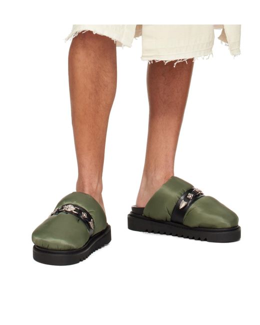 Toga Virilis Green Round Toe Slippers for men