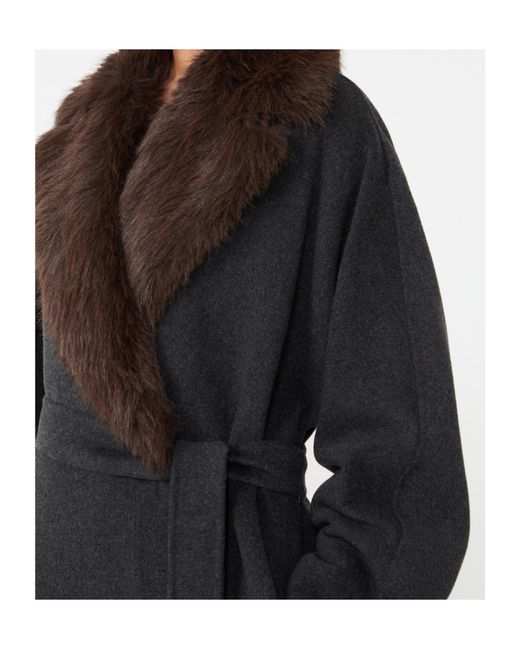 Weekend by Maxmara Black Cacio Dressing Gown Coat