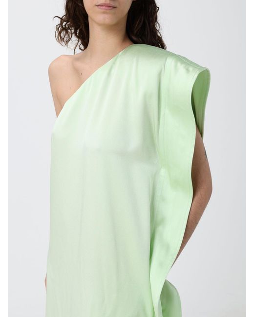 Stella McCartney Green One-Shoulder Asymmetric Maxi Dress