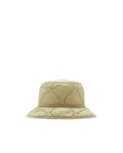 Burberry Green Logo Embroidered Crinkled Quilted Bucket Hat for men