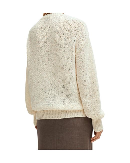 Boss White Crew Neck Knit Sweater