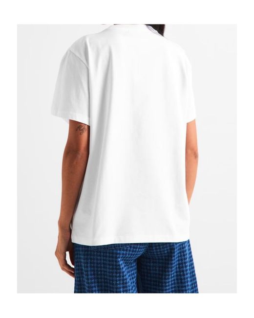 Ganni White Logo Crew Neck T-Shirt
