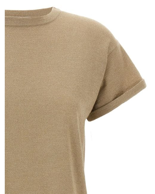 Brunello Cucinelli Natural Lamã Cashmere T-Shirt