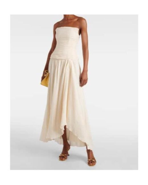 Staud White Hightide Cotton-Blend Maxi Dress