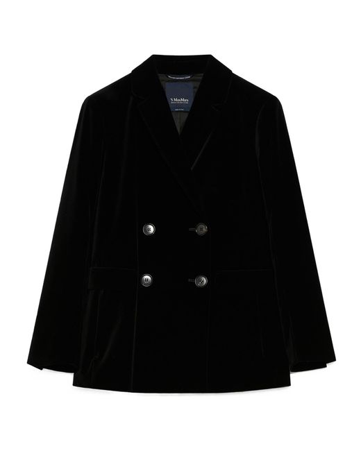 Max Mara Black 'S Double-Breasted Long-Sleeved Jacket