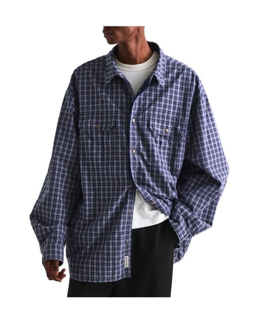 Maison Margiela Blue Mmm Check Rev Jkt for men