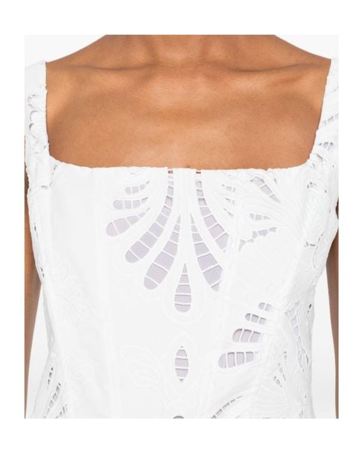 GIUSEPPE DI MORABITO White Broderie-Anglaise Scalloped Maxi Dress