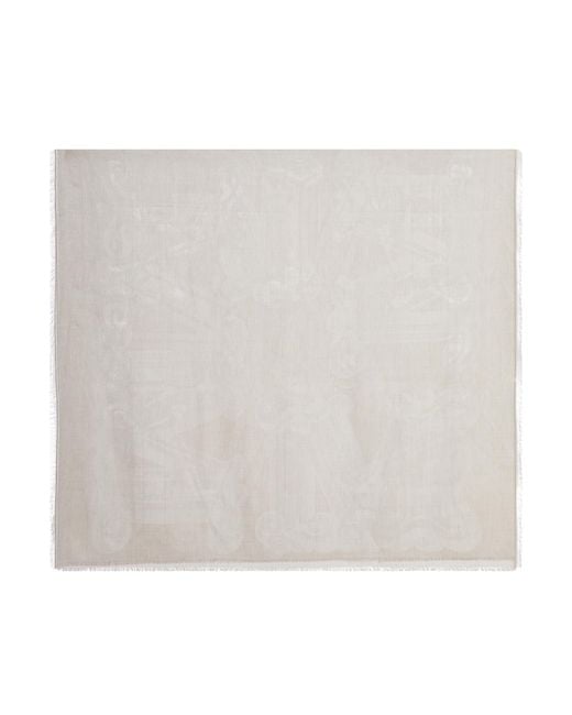 Max Mara White Senior Logo Detailed Scarf