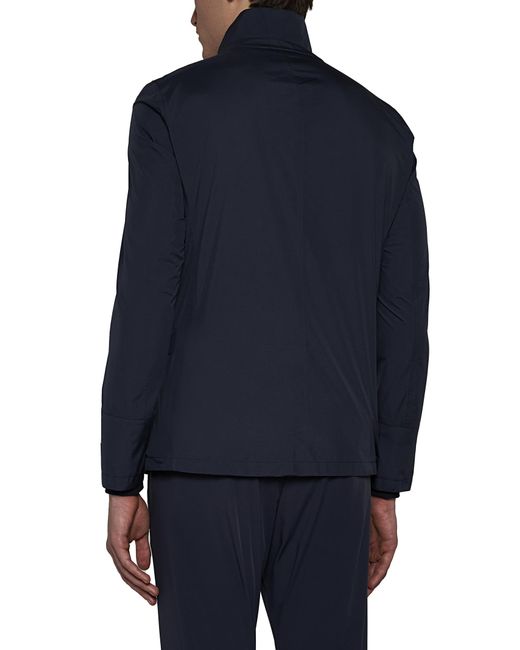 Herno Blue High-Neck Single-Breasted Jacket for men