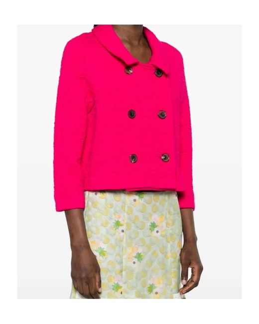 Dries Van Noten Pink Huvia Double-Breasted Jacket