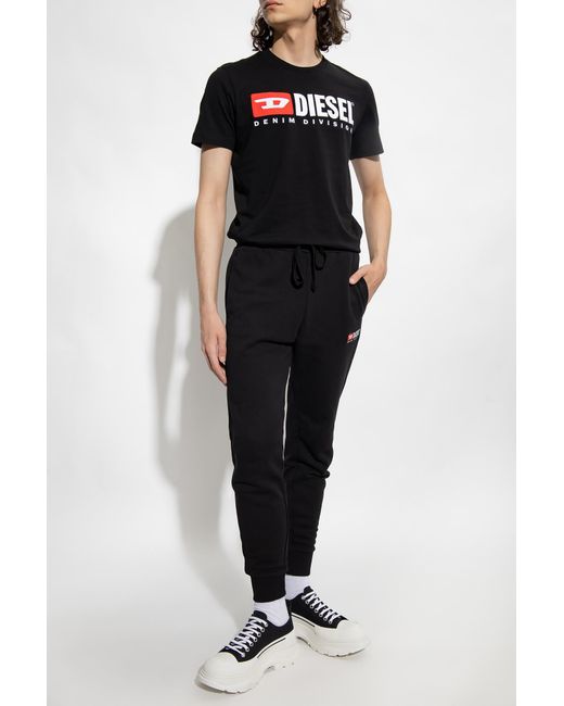 DIESEL Black P-Tary-Div Drawstring Sweatpants for men