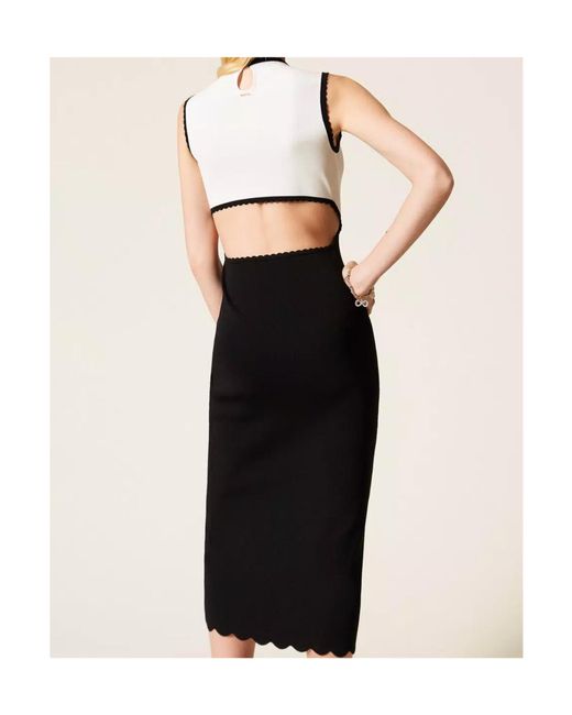 Twinset Black Colorblock Sleeveless Dress
