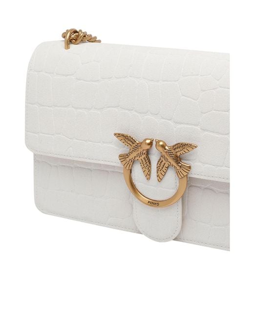 Pinko White Love Bag One Medium Crossbody Bag