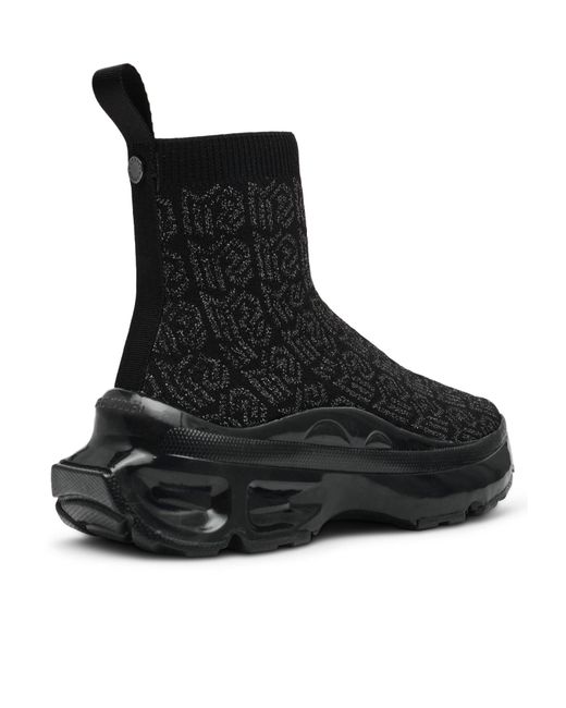 Steve Madden Black Jacquard Knit Sock-Style Sneakers