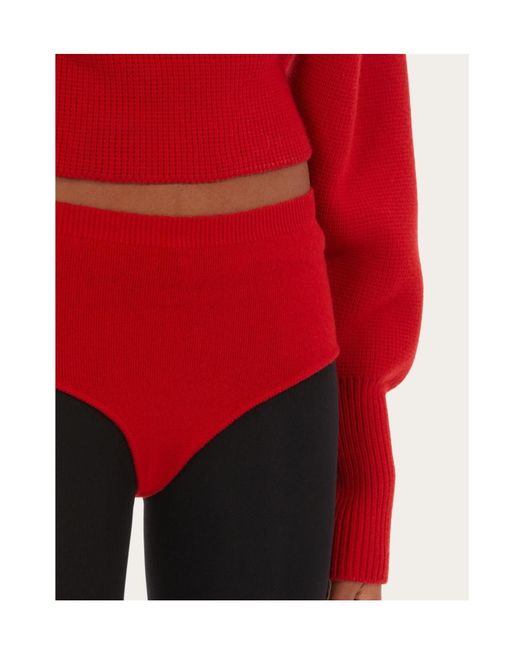 Ferragamo Red Knitted Shorts