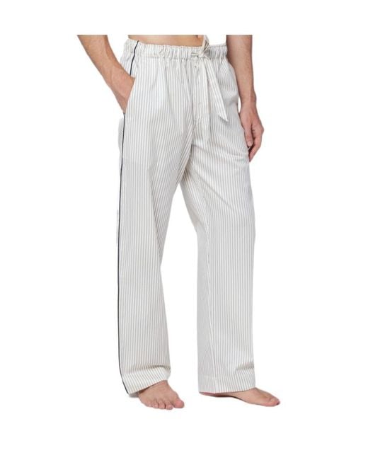 Tekla Gray Striped Pajamas for men