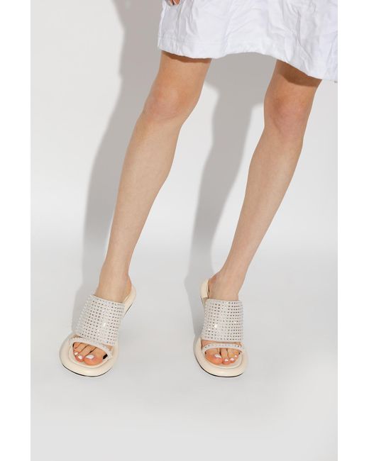 J.W. Anderson White Jw Anderson Bumper Embellished Mules