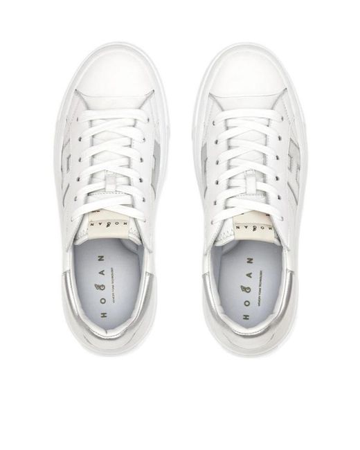 Hogan White Crosswind Lace-Up Sneakers