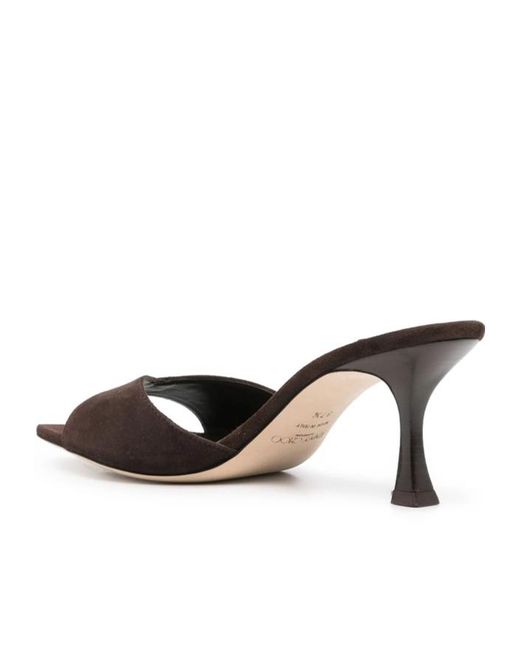 Jimmy Choo Brown 80Mm Skye Mules