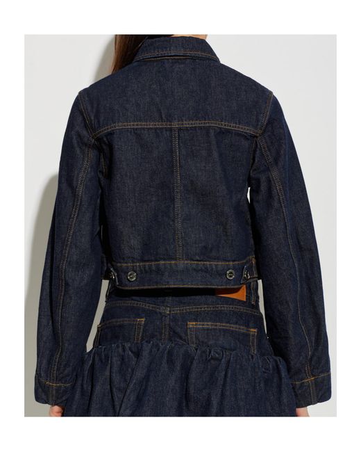 Ganni Blue Cropped Denim Jacket