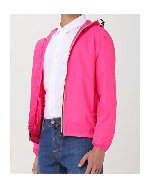 K-Way Pink Le Vrai 4.0 Claude Hooded Jacket
