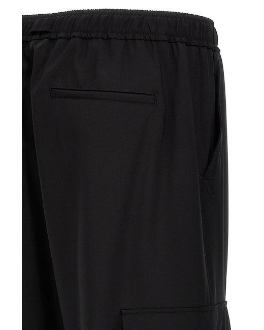 MSGM Black Drawstring Cargo Pants for men