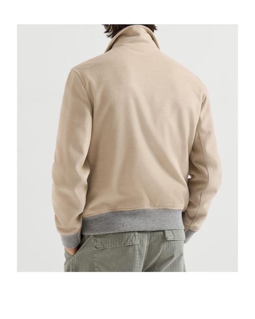 Brunello Cucinelli Natural Lightweight Virgin-Wool Cloth Outerwear Jacket for men