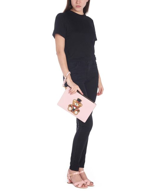 Moschino Pink Teddy Bear With Bag