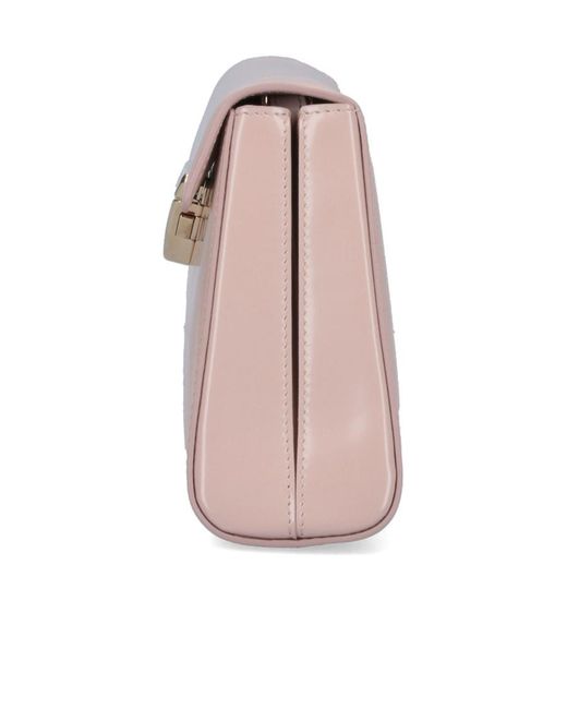 Prada Pink Logo-Buckle Leather Shoulder Bag