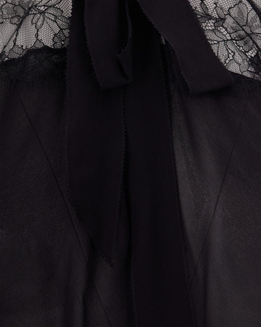 Patrizia Pepe Black Sheer Lace Panel Top